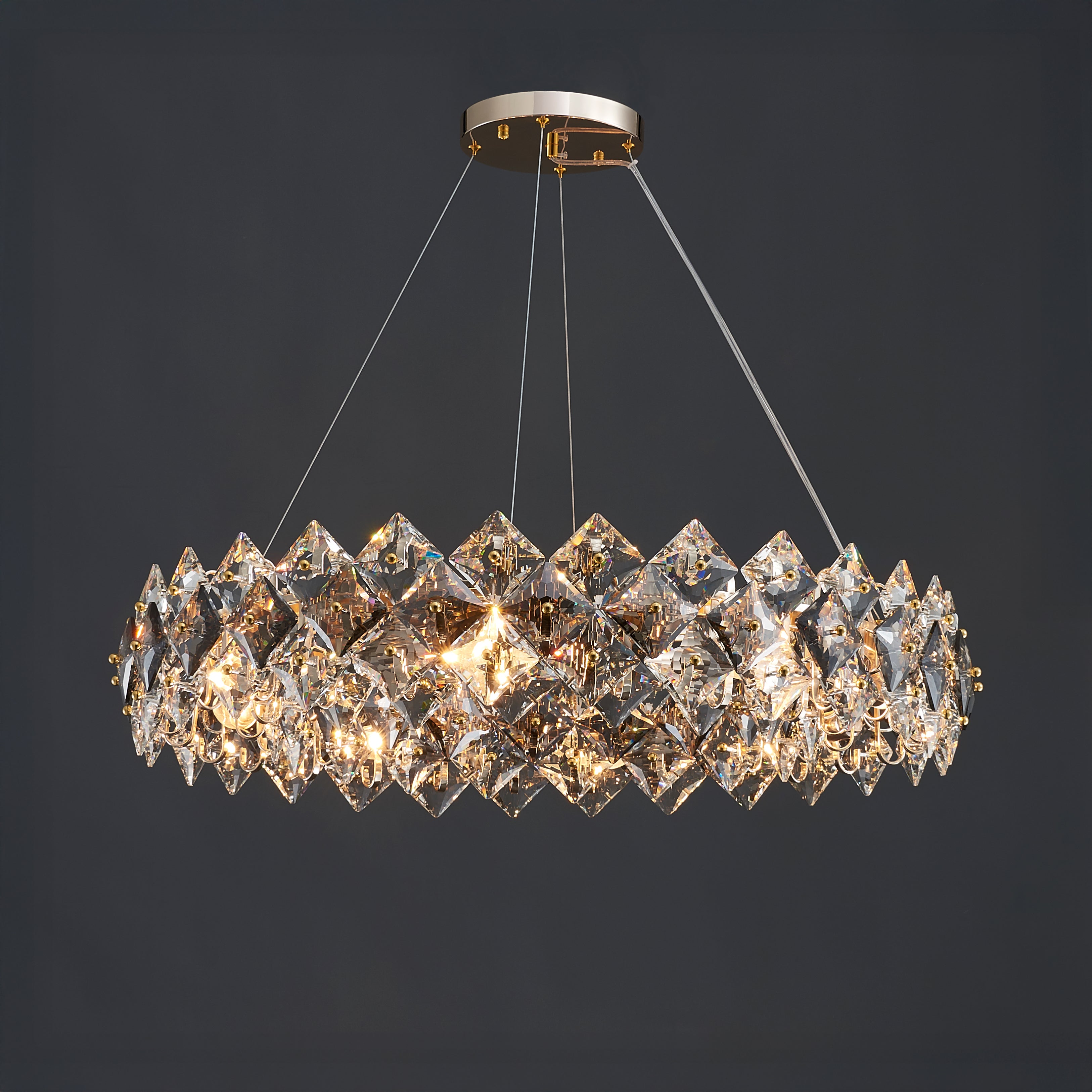 39 Inch Diamond Prism Crystal Chandelier – Liora