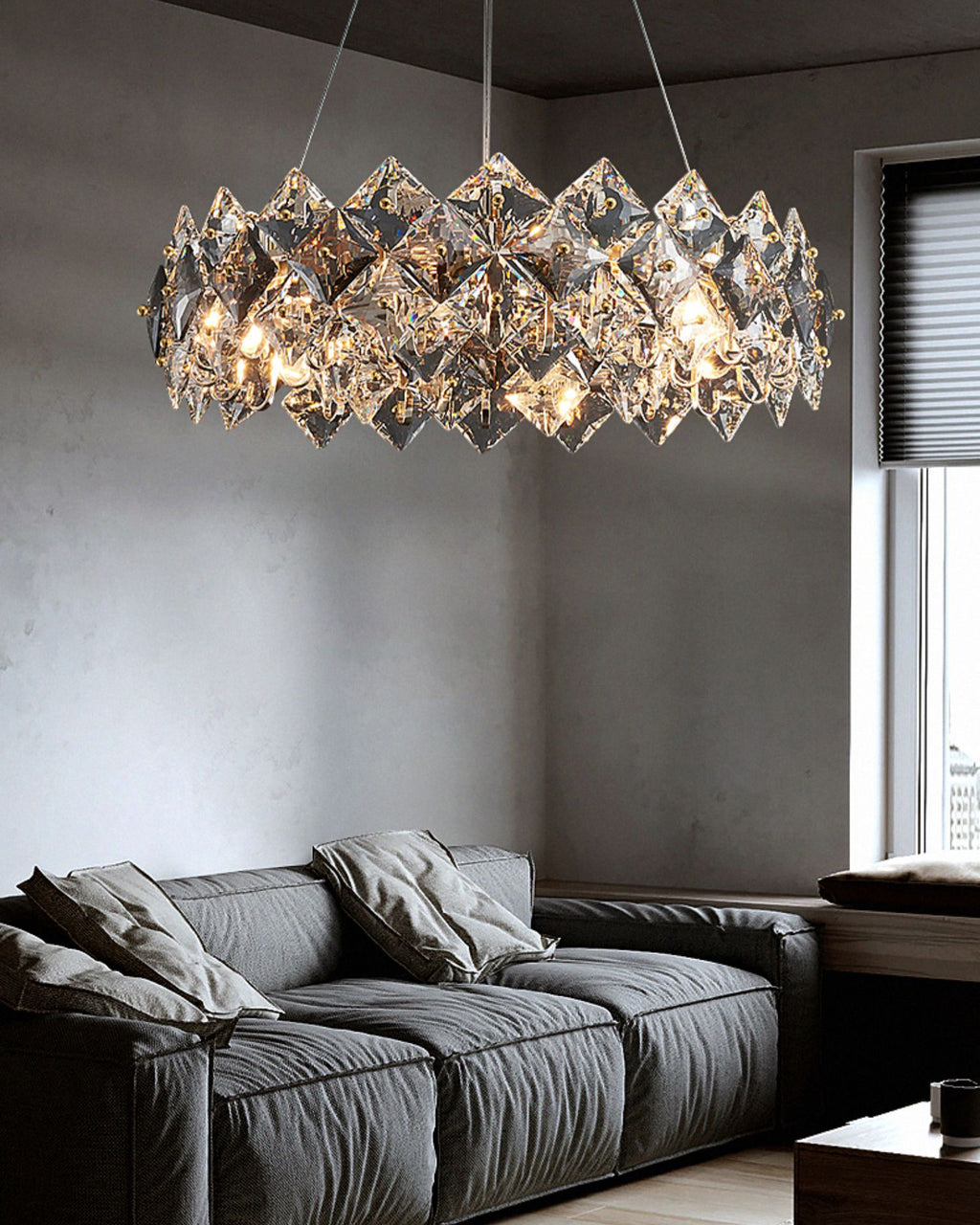 24 Inch Diamond Prism Crystal Chandelier – Liora