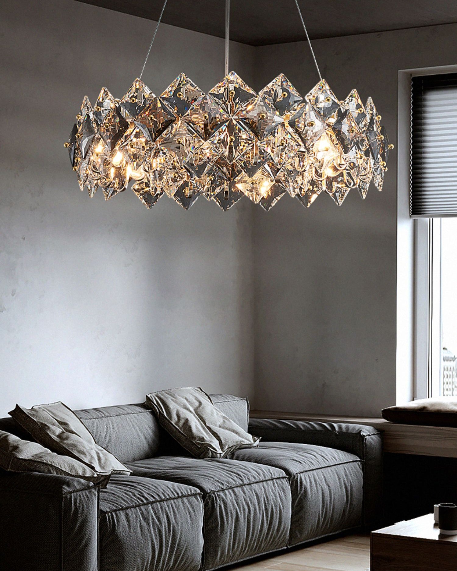 24 Inch Diamond Prism Crystal Chandelier – Liora