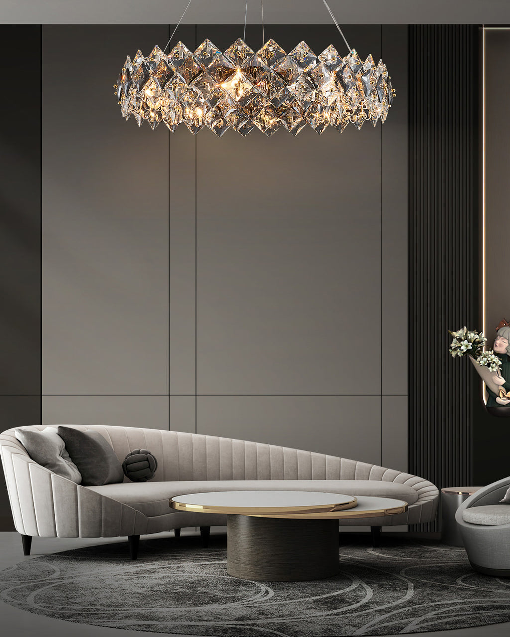 39 Inch Diamond Prism Crystal Chandelier – Liora