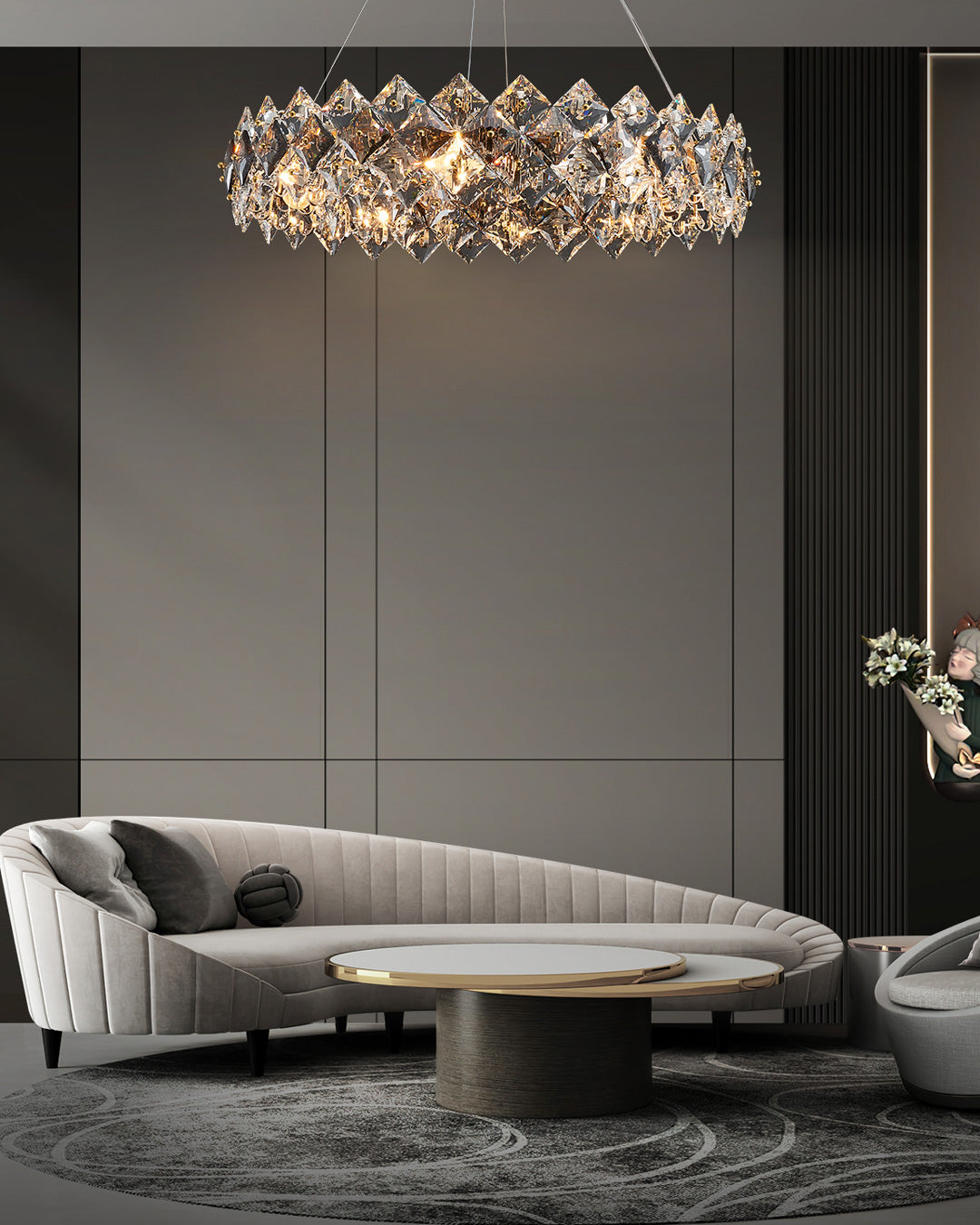 39 Inch Diamond Prism Crystal Chandelier – Liora