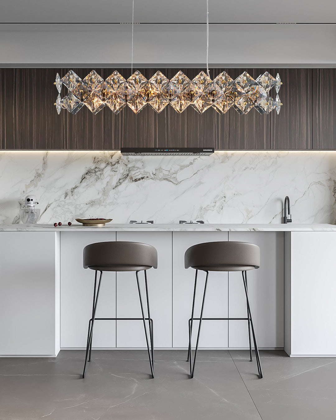 43 Inch Crystal Prism Linear Chandelier - Liora