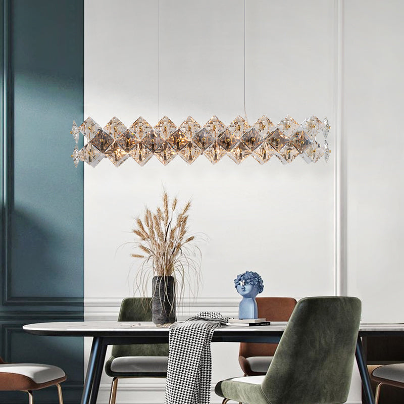43 Inch Crystal Prism Linear Chandelier - Liora