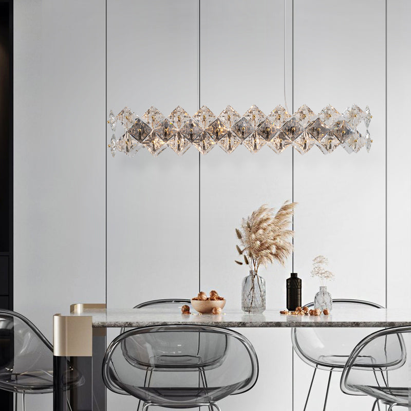 43 Inch Crystal Prism Linear Chandelier - Liora