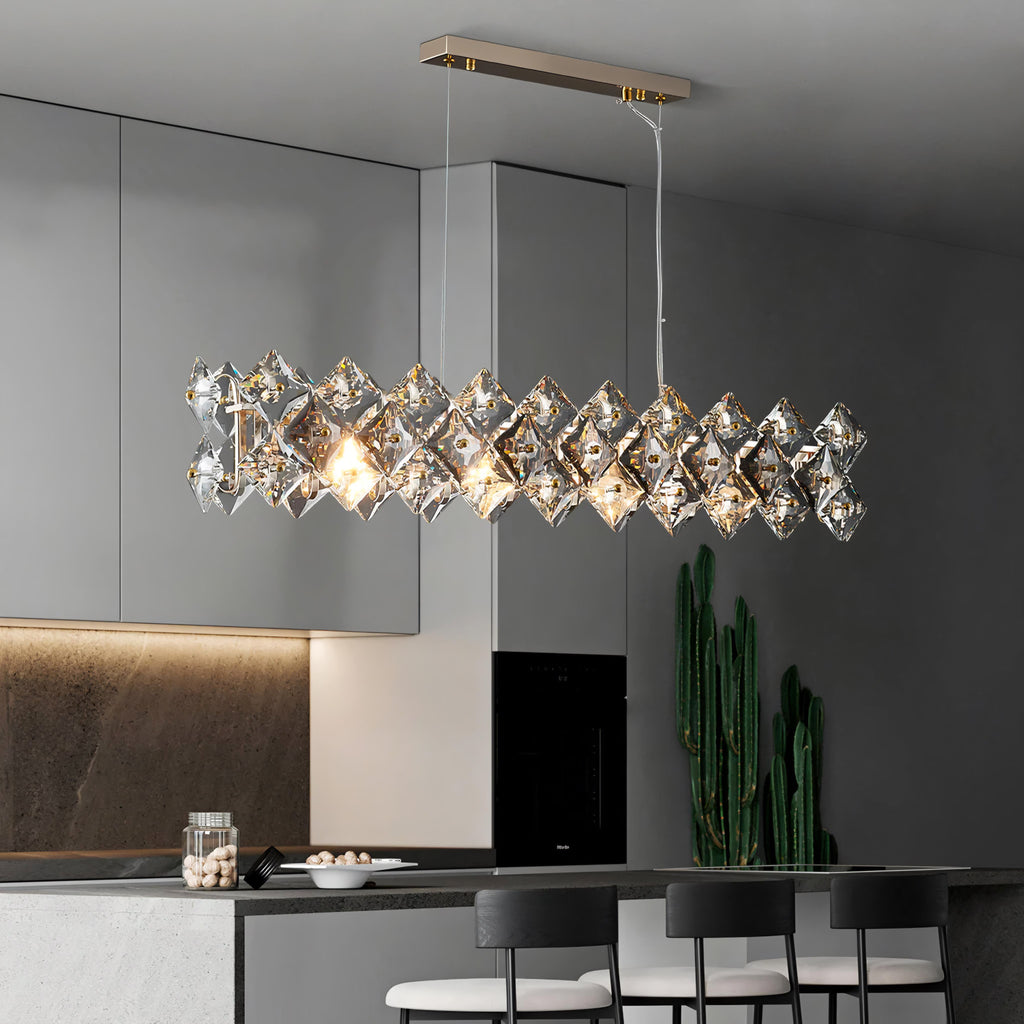 43 Inch Crystal Prism Linear Chandelier - Liora
