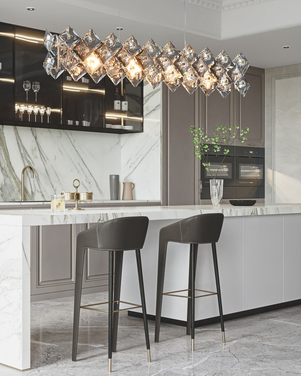 43 Inch Crystal Prism Linear Chandelier - Liora