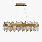 35 Inch Gold Crystal Linear Chandelier – Solaria