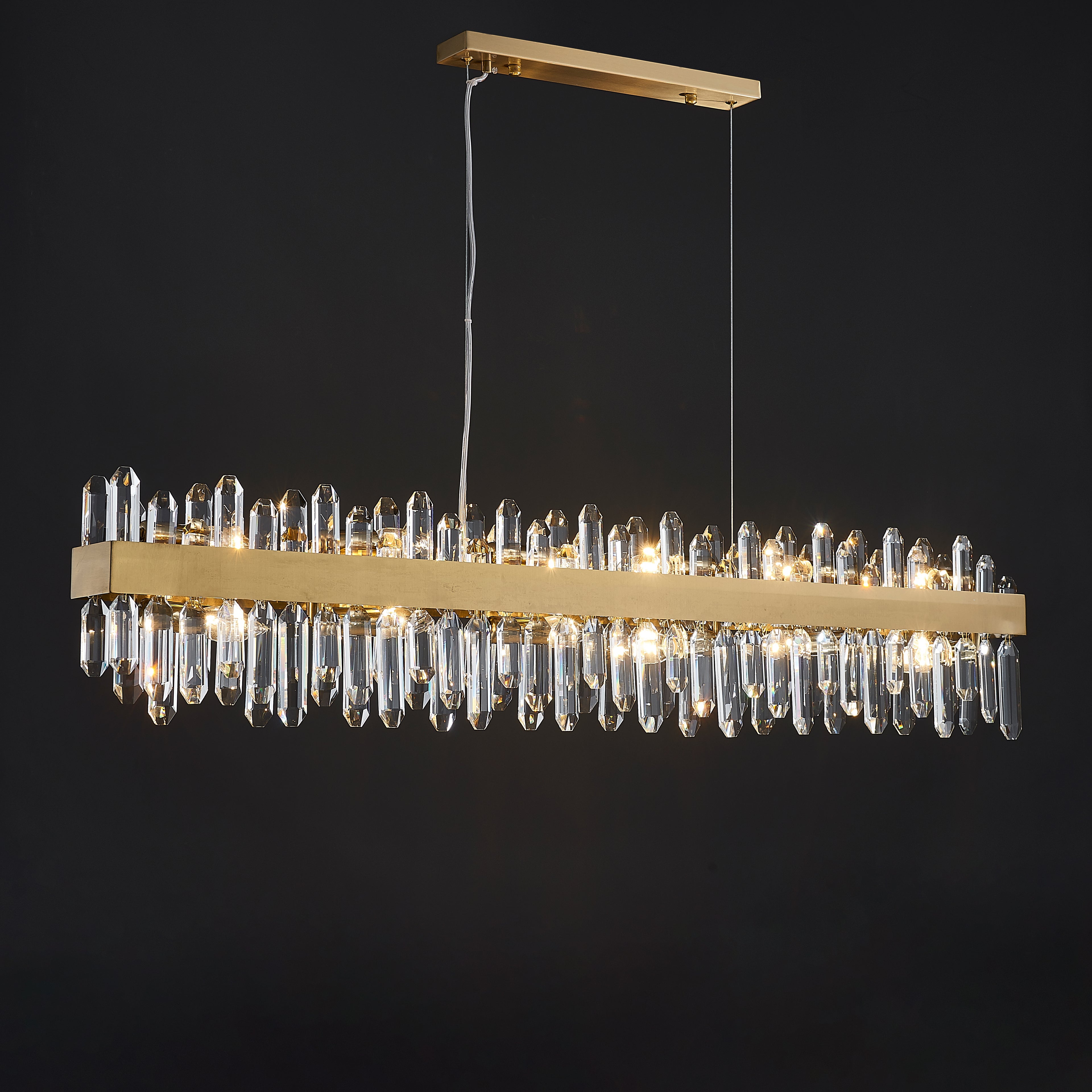 47 Inch Modern Crystal Linear Chandelier – Solaria