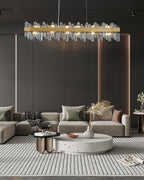 47 Inch Modern Crystal Linear Chandelier – Solaria