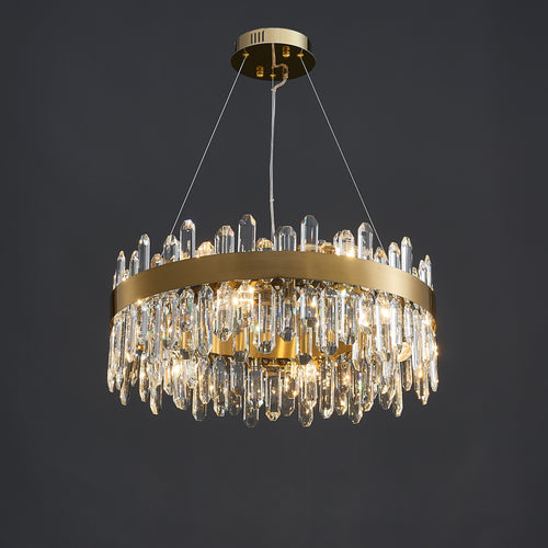 16 Inch Gold Crystal Ring Chandelier – Solaria