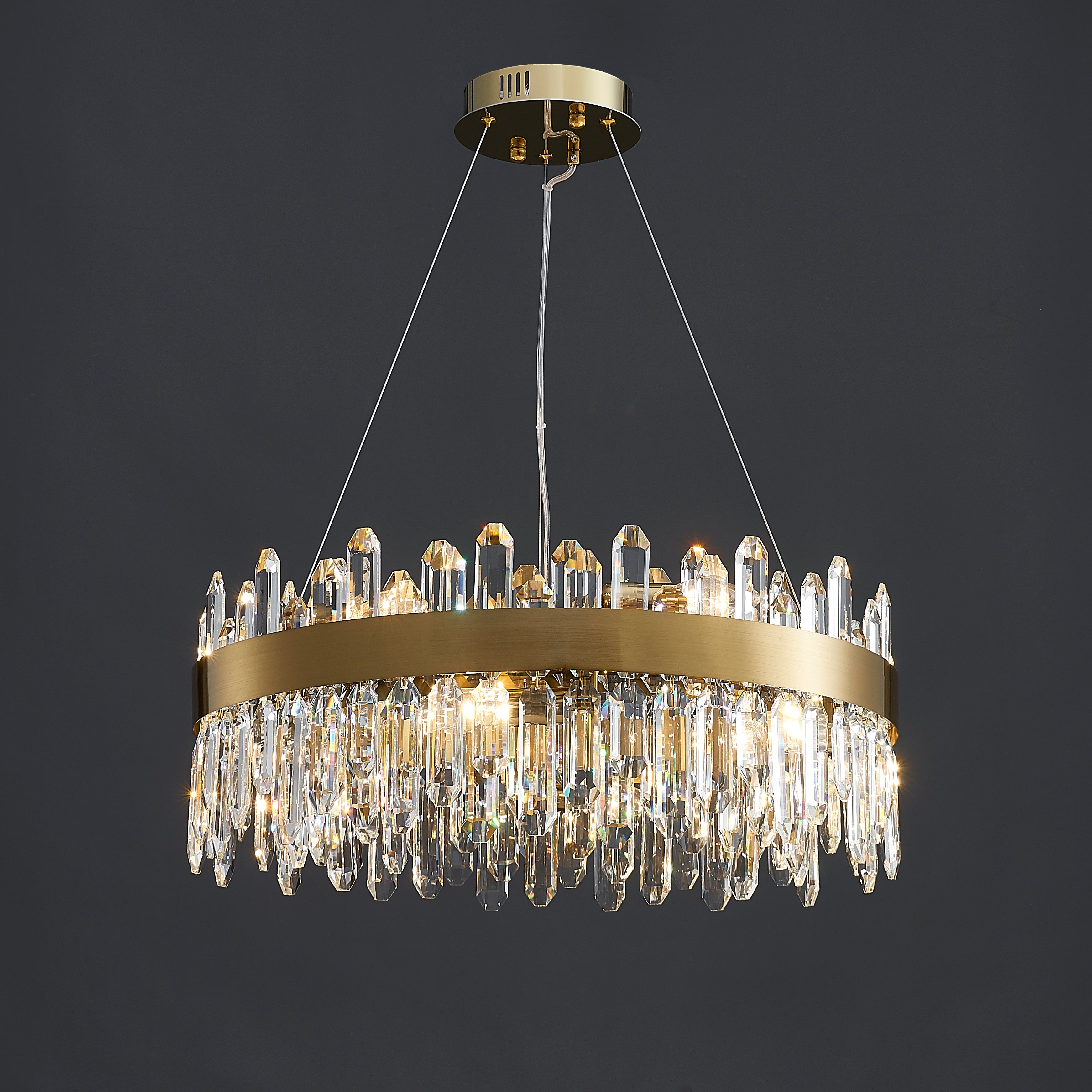 24 Inch Gold Crystal Ring Chandelier – Solaria