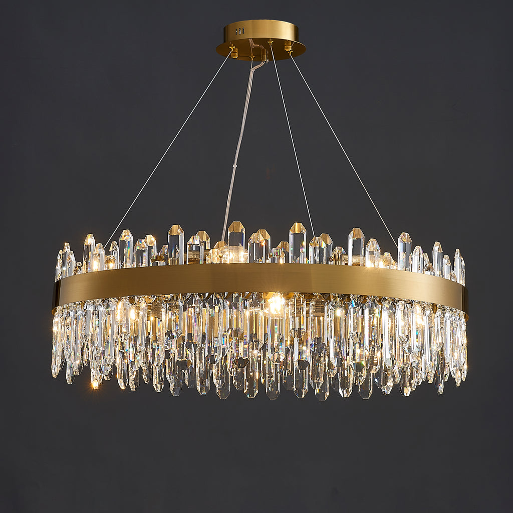 31 Inch Gold Crystal Ring Chandelier – Solaria
