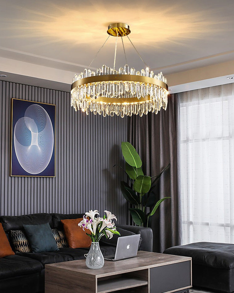 24 Inch Gold Crystal Ring Chandelier – Solaria