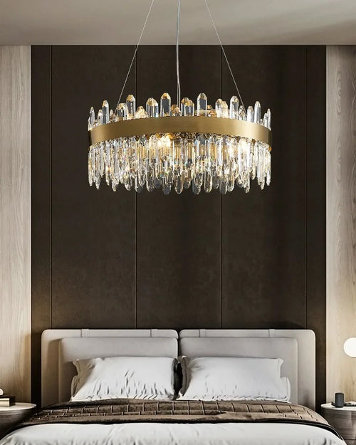 16 Inch Gold Crystal Ring Chandelier – Solaria