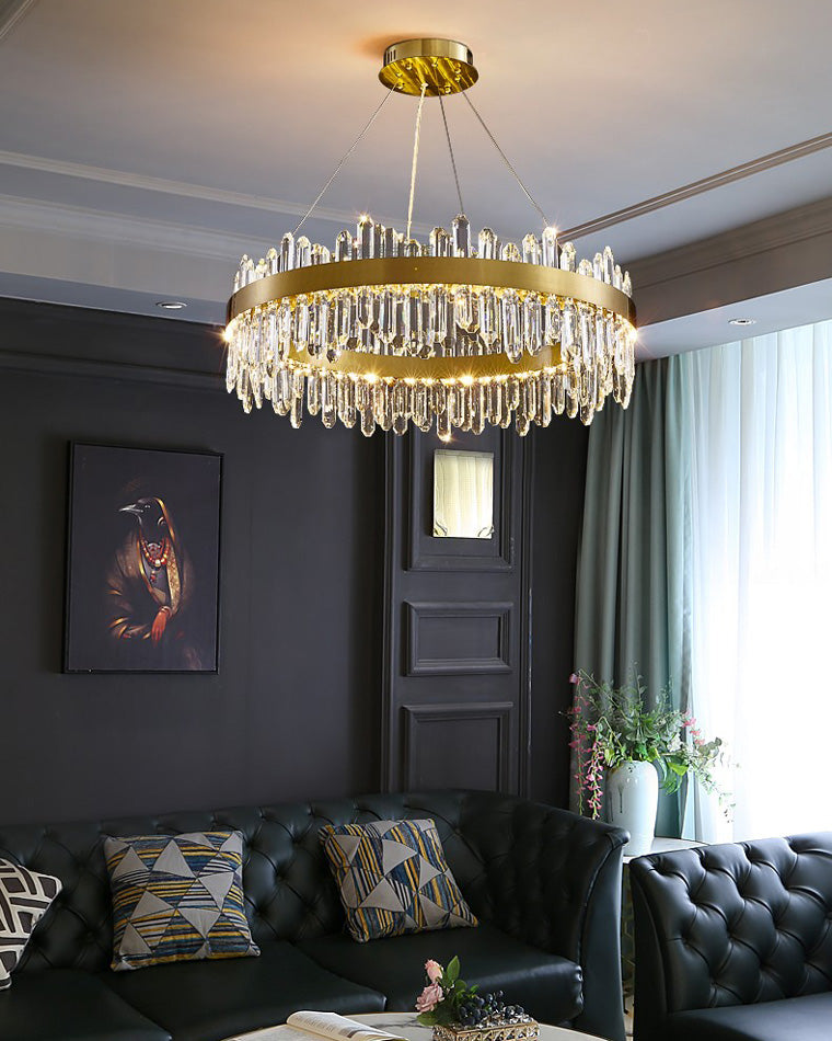 24 Inch Gold Crystal Ring Chandelier – Solaria