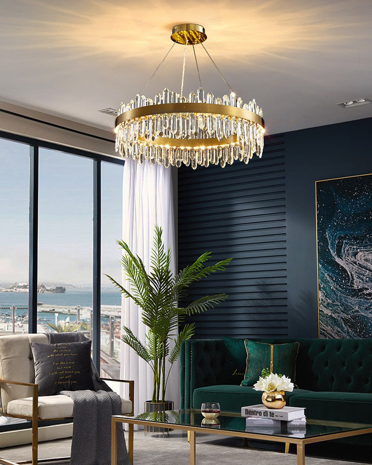 24 Inch Gold Crystal Ring Chandelier – Solaria
