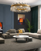 31 Inch Gold Crystal Ring Chandelier – Solaria