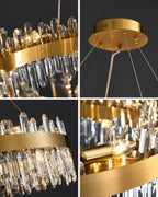 31 Inch Gold Crystal Ring Chandelier – Solaria