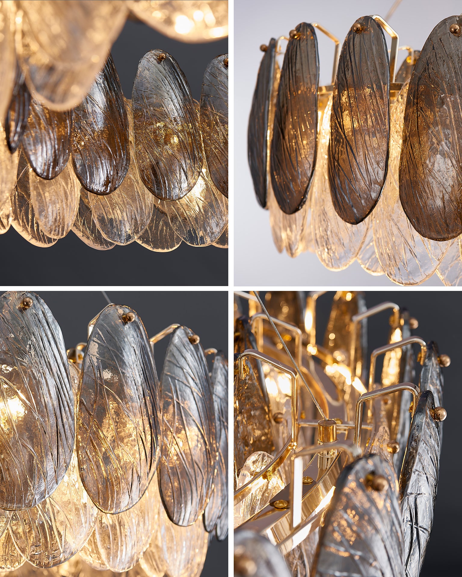20 Inch Artisanal Feathered Round Chandelier - Zephyra