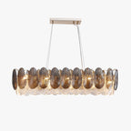 32 Inch Feathered Linear Chandelier - Zephyra