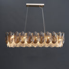 39 Inch Feathered Linear Chandelier - Zephyra