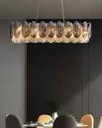 39 Inch Feathered Linear Chandelier - Zephyra
