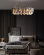 32 Inch Artisanal Feathered Round Chandelier - Zephyra