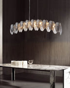 47 inch Feathered Linear Chandelier - Zephyra