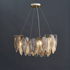 24 Inch Feathered Round Chandelier - Zephyra