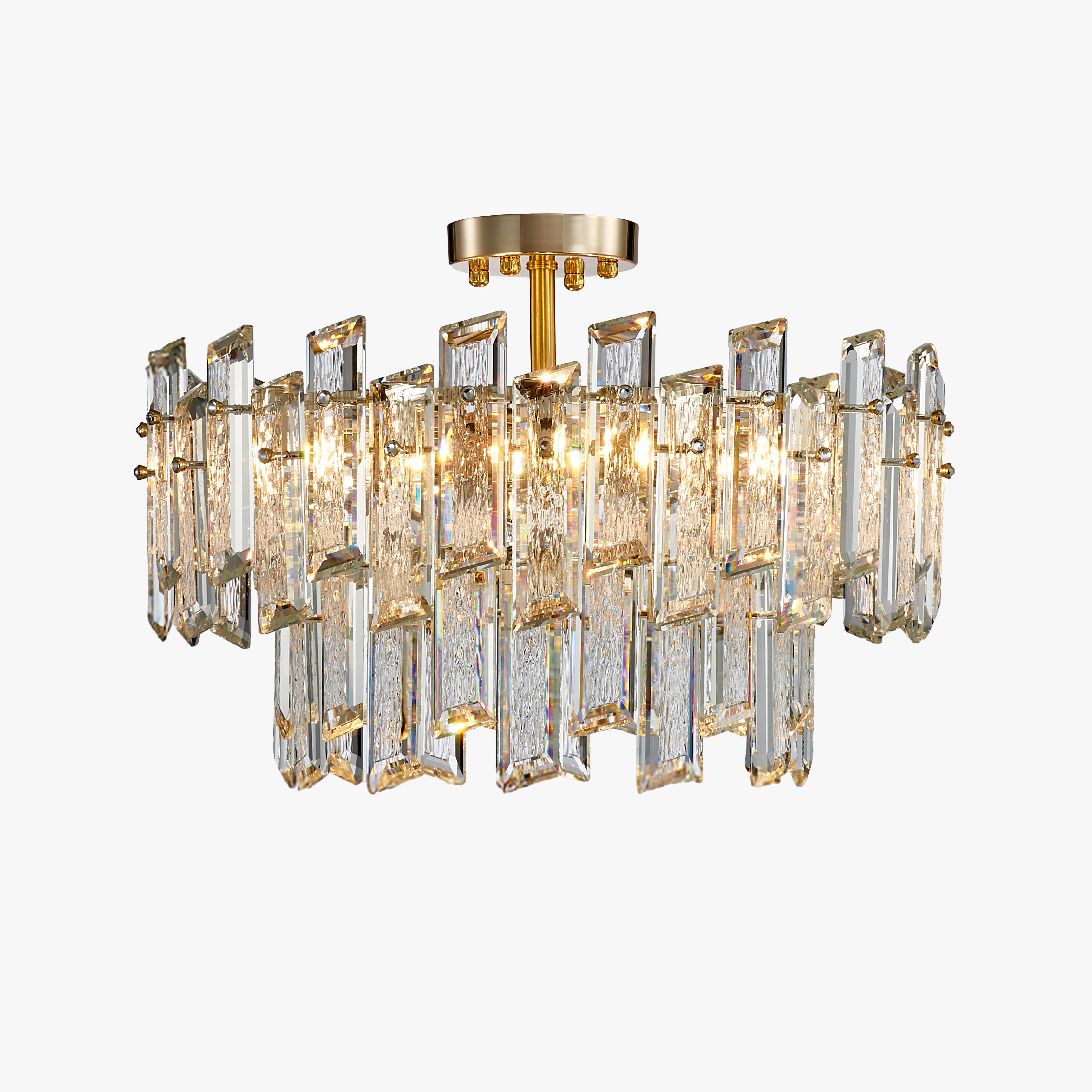 20 Inch Dual-Tier Crystal Chandelier - Glacia
