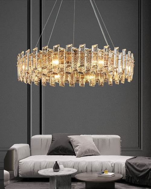 24 Inch Crystal Round Chandelier - Glacia