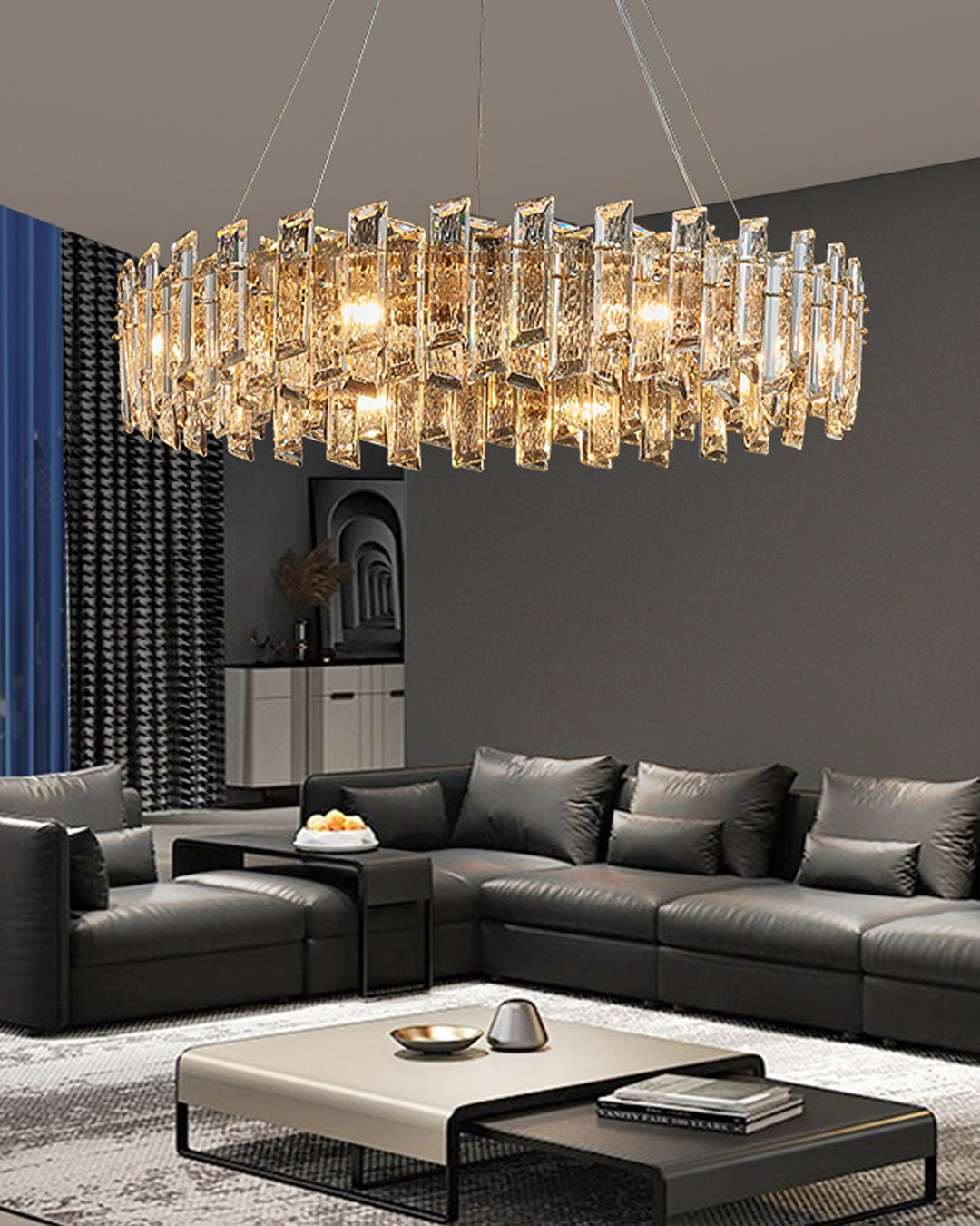 32 Inch Crystal Round Chandelier - Glacia