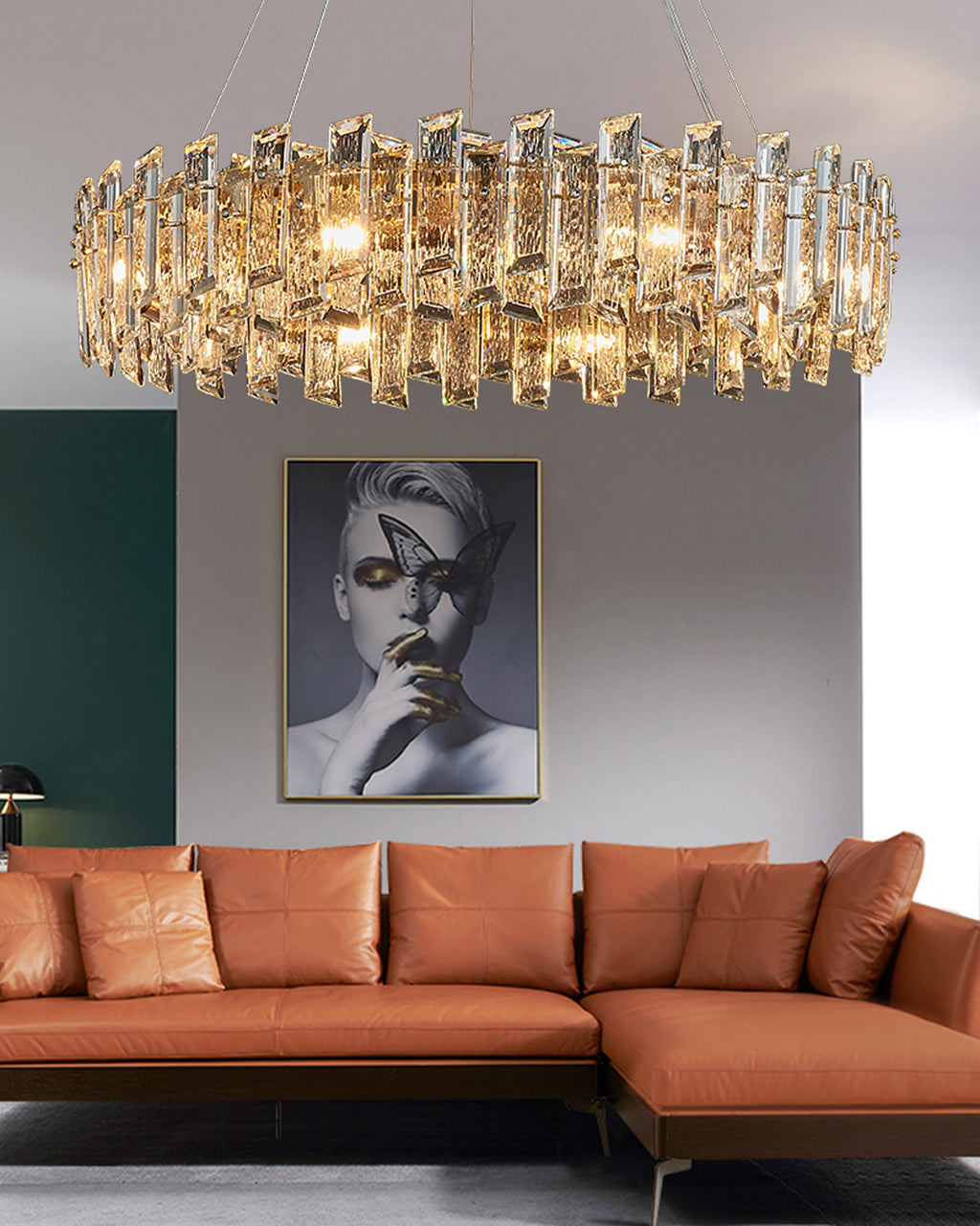 39 Inch Crystal Round Chandelier - Glacia