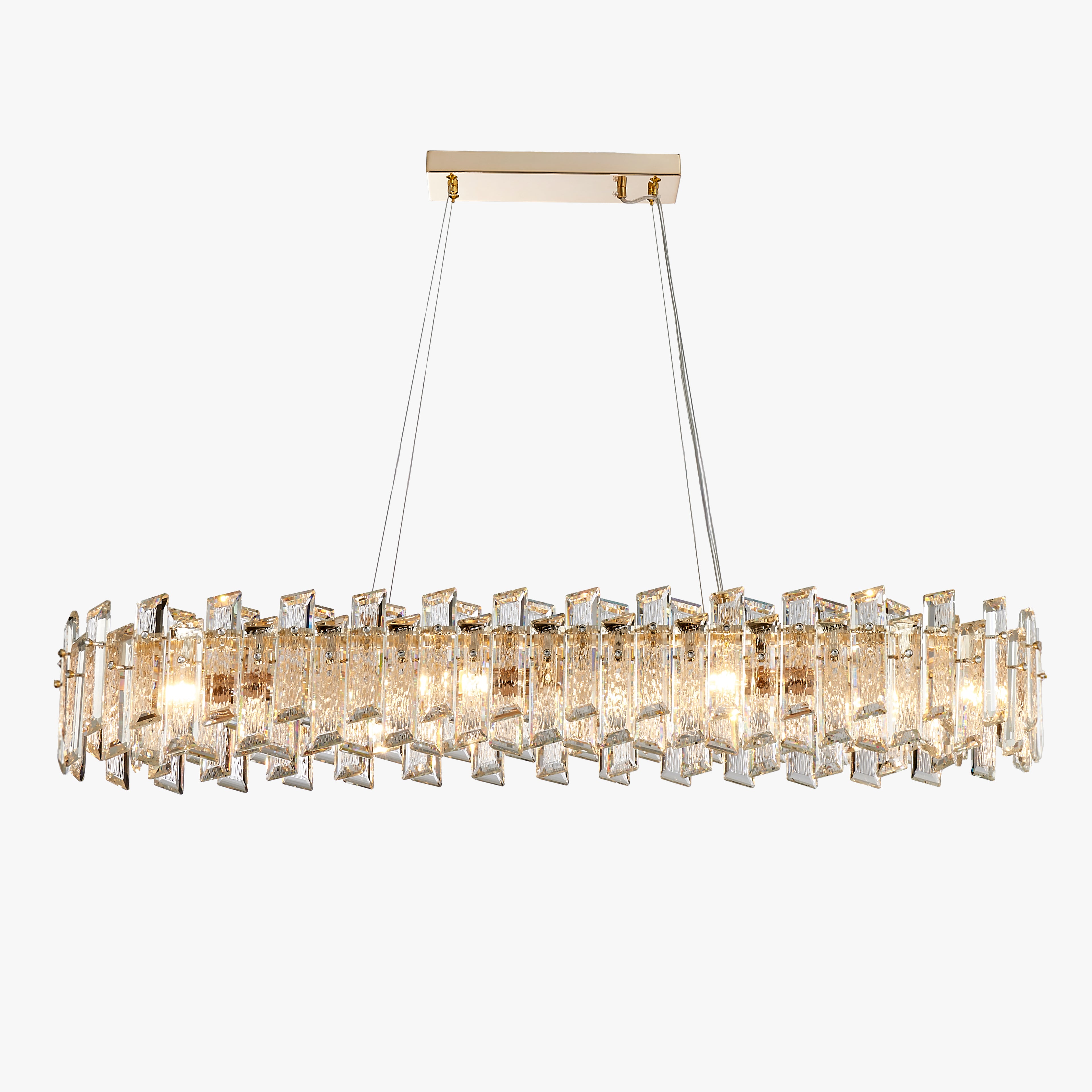 45 Inch Crystal Linear Chandelier – Glacia