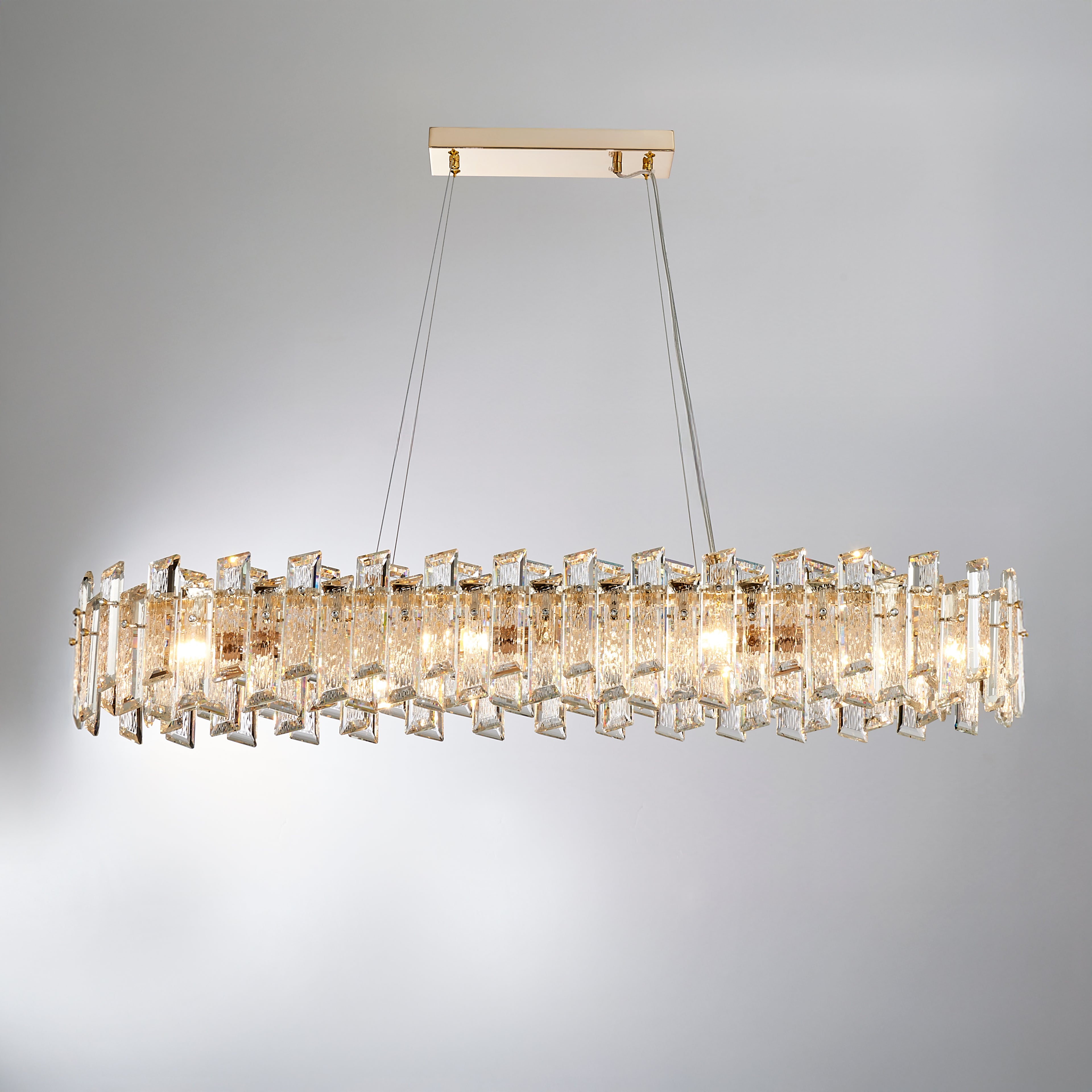 35 Inch Crystal Linear Chandelier - Glacia