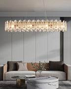 45 Inch Crystal Linear Chandelier – Glacia