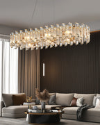 45 Inch Crystal Linear Chandelier – Glacia