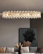 45 Inch Crystal Linear Chandelier – Glacia