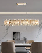 45 Inch Crystal Linear Chandelier – Glacia