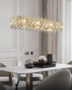 45 Inch Crystal Linear Chandelier – Glacia