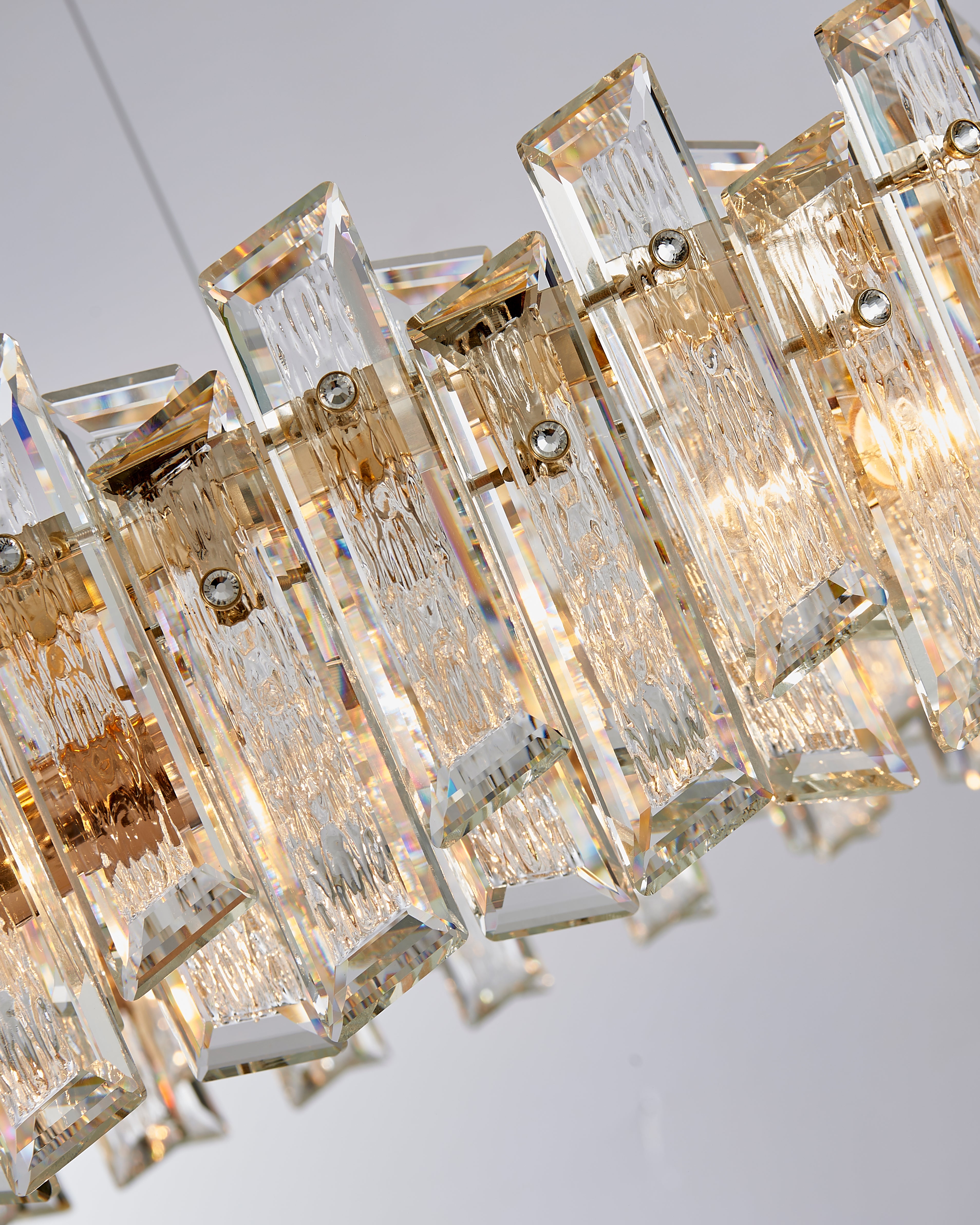 45 Inch Crystal Linear Chandelier – Glacia