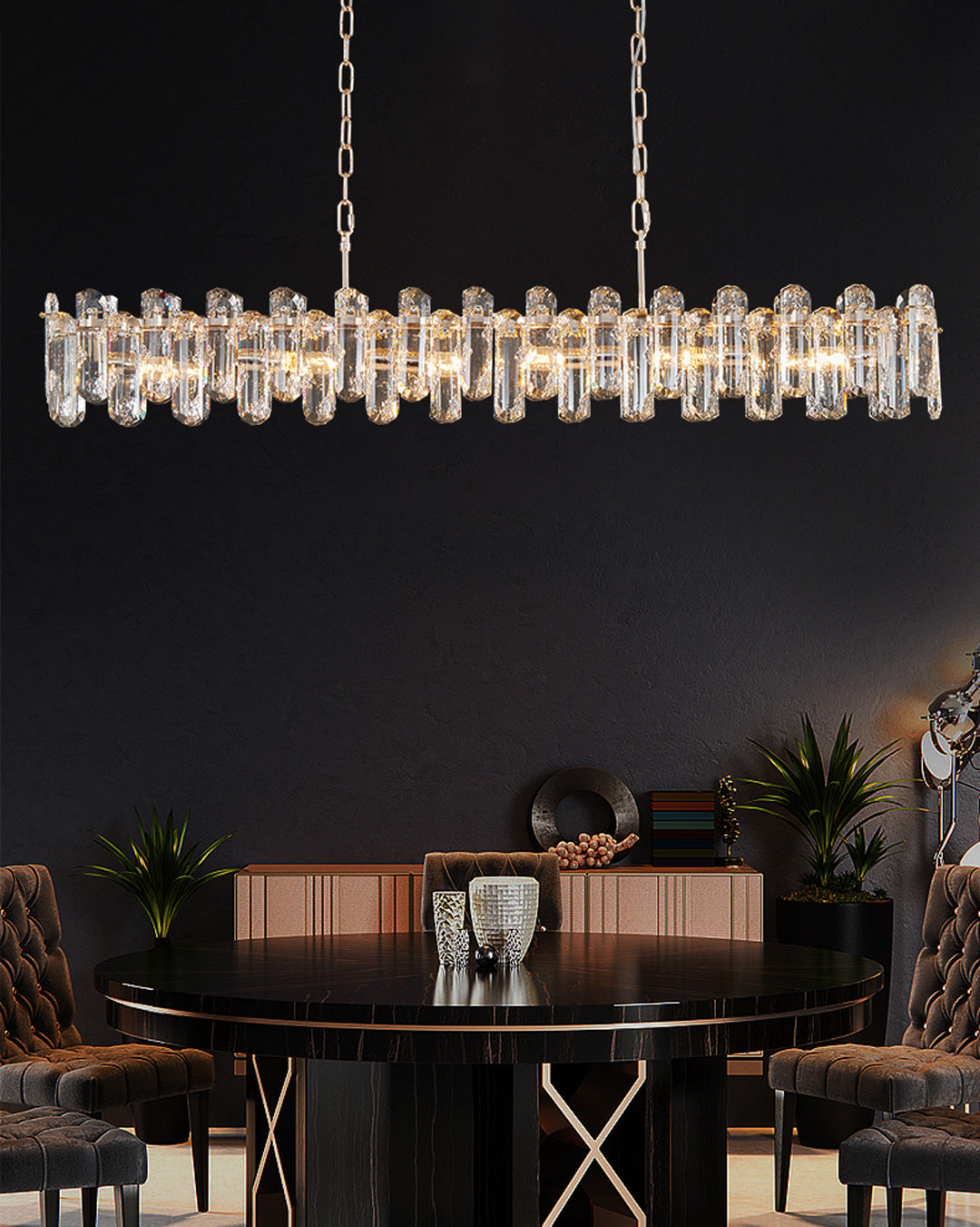 47 Inch Regal Linear Crystal Chandelier - Astra