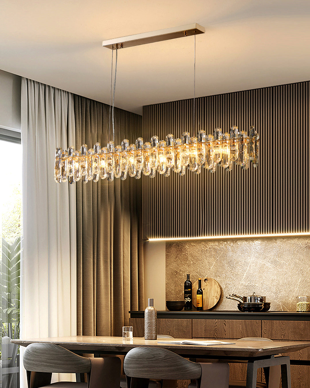 47 Inch Regal Linear Crystal Chandelier - Astra