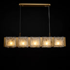 31 Inch Textured Glass Linear Chandelier - Elena