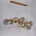 41 Inch Smoked Glass Linear Chandelier - Elara