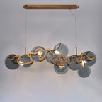 41 Inch Smoked Glass Linear Chandelier - Elara