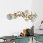41 Inch Smoked Glass Linear Chandelier - Elara