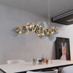 41 Inch Smoked Glass Linear Chandelier - Elara