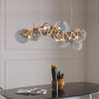 41 Inch Smoked Glass Linear Chandelier - Elara