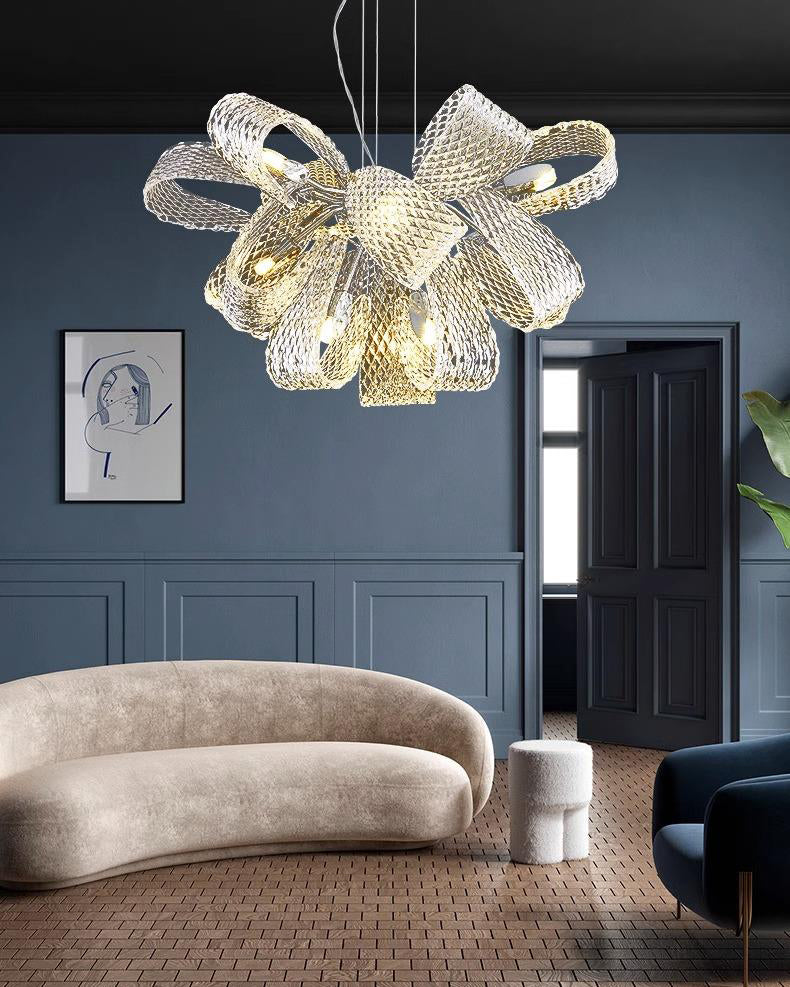 31 Inch Textured Ribbon Chandelier - Fleur